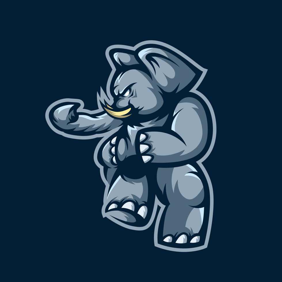 design de ilustração de elefante de kung fu vetor