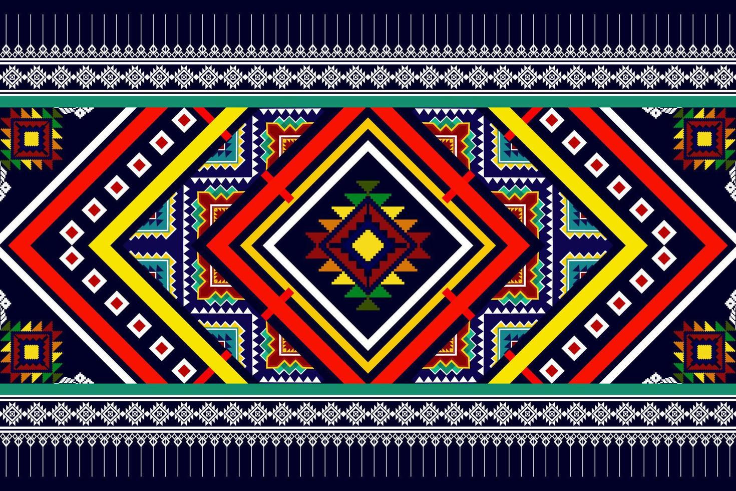 design de padrão sem emenda étnico ikat. tecido asteca tapete mandala ornamentos têxteis decorações papel de parede. motivo tribal boho peru nativo vetor de bordado tradicional