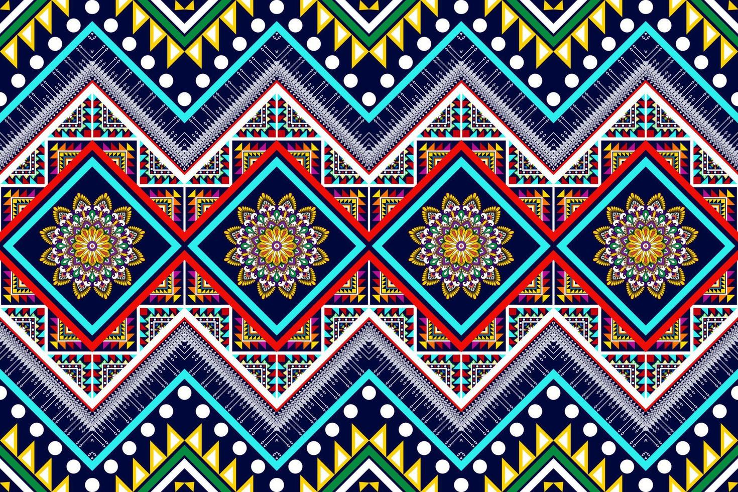 design de padrão sem emenda étnico ikat. tecido asteca tapete mandala ornamentos têxteis decorações papel de parede. motivo tribal boho peru nativo vetor de bordado tradicional