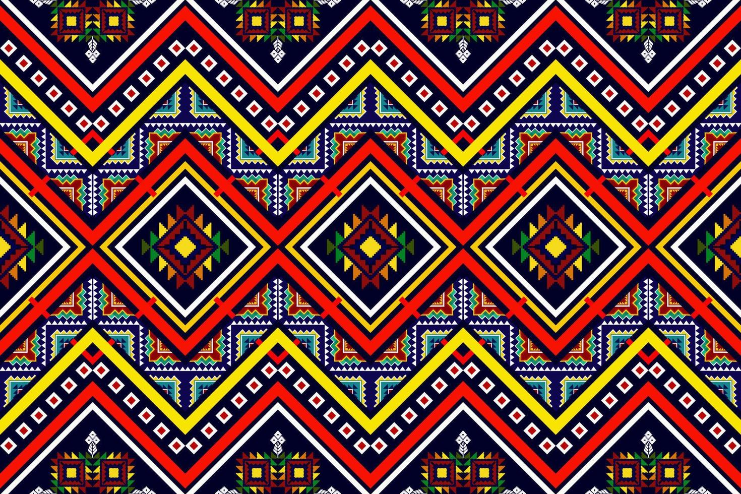 design de padrão sem emenda étnico ikat. tecido asteca tapete mandala ornamentos têxteis decorações papel de parede. motivo tribal boho peru nativo vetor de bordado tradicional