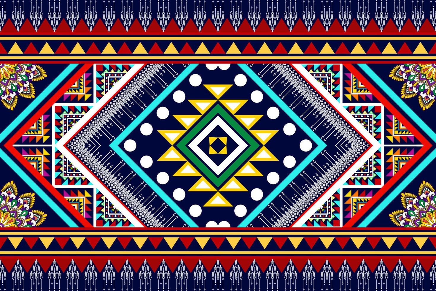 design de padrão sem emenda étnico ikat. tecido asteca tapete mandala ornamentos têxteis decorações papel de parede. motivo tribal boho peru nativo vetor de bordado tradicional
