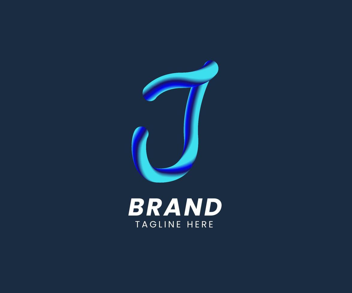 o logotipo da letra j é um logotipo profissional limpo e elegante para empresa ou pessoal vetor