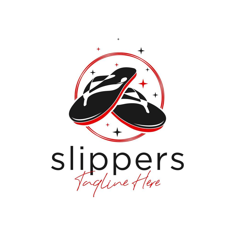 design de logotipo de ilustração de indústria de vendas de flip flop vetor