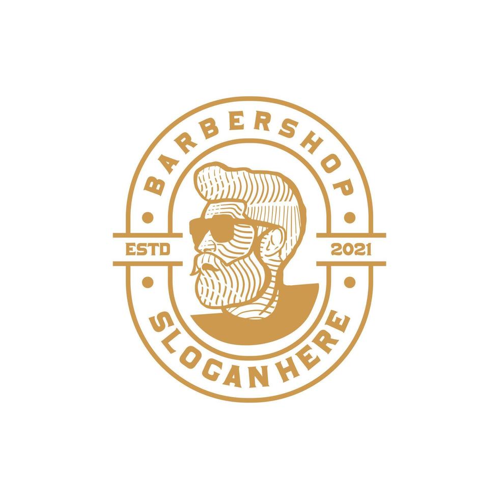 modelo de logotipo de barbearia vetor