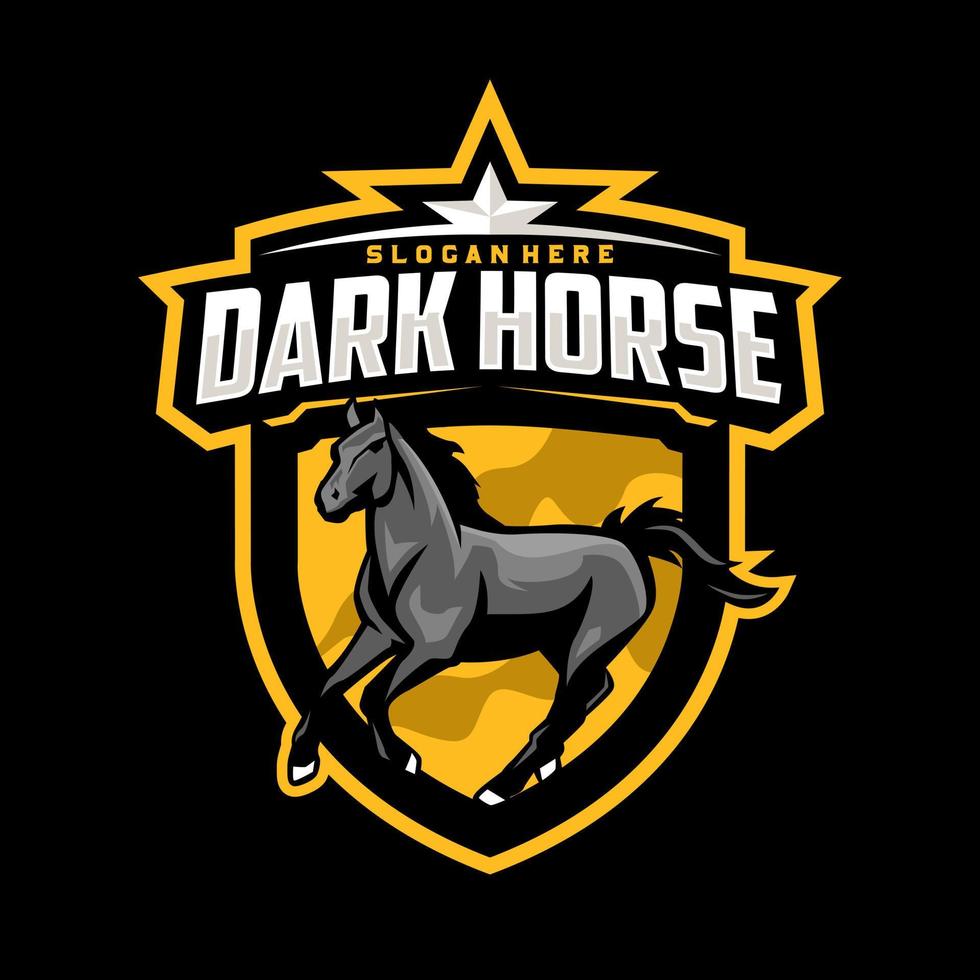 logotipo da mascote do cavalo escuro vetor