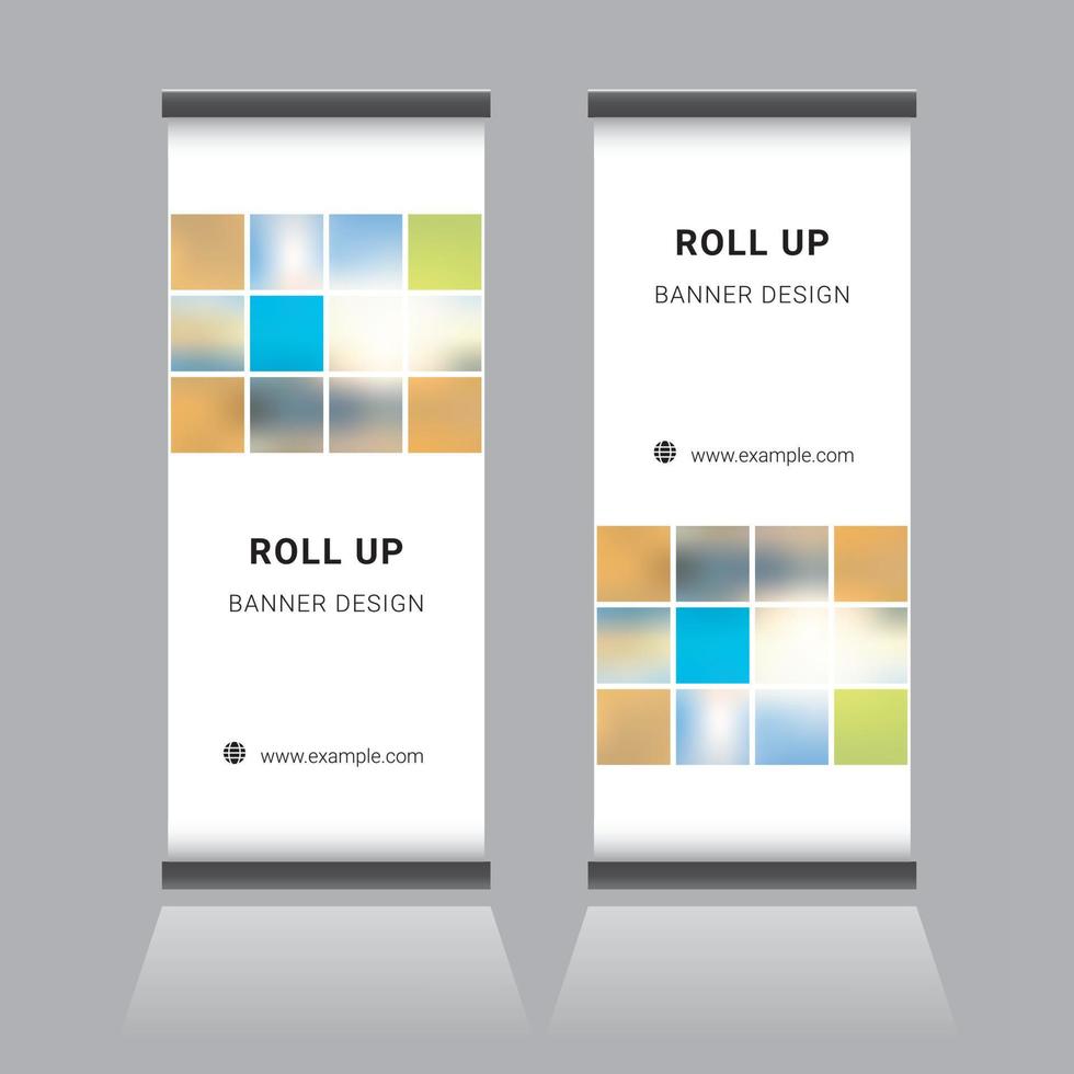 roll up banner design vetor