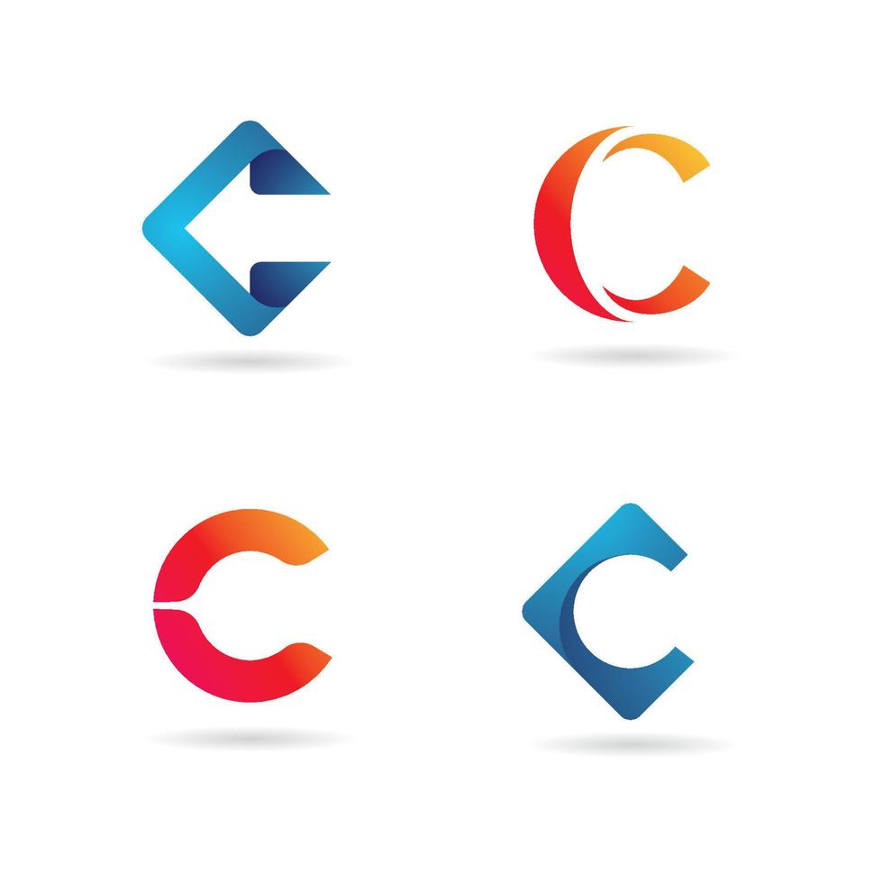 modelo de vetor de logotipo c inicial, marcas de logotipo de letra c abstrata, logotipo da empresa, ilustração vetorial