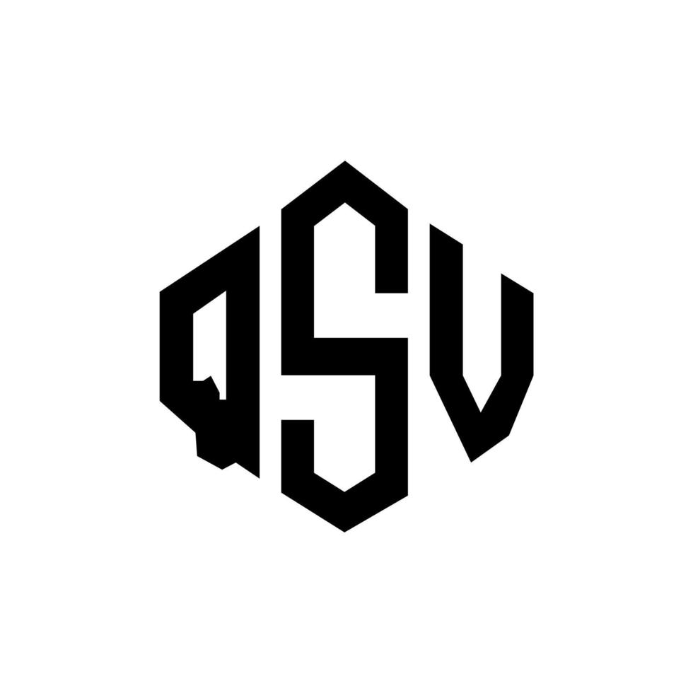 design de logotipo de carta qsv com forma de polígono. qsv polígono e design de logotipo em forma de cubo. modelo de logotipo de vetor qsv hexagonal cores brancas e pretas. monograma qsv, logotipo comercial e imobiliário.