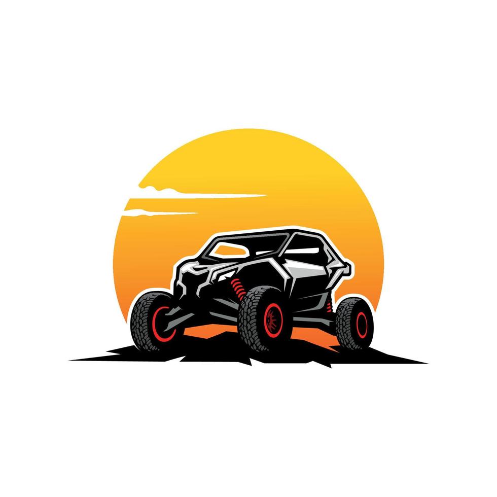utv - vetor de logotipo de ilustração de veículo de buggy atv