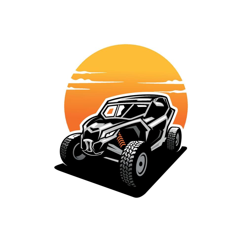vetor de logotipo de ilustração de veículo de buggy utv