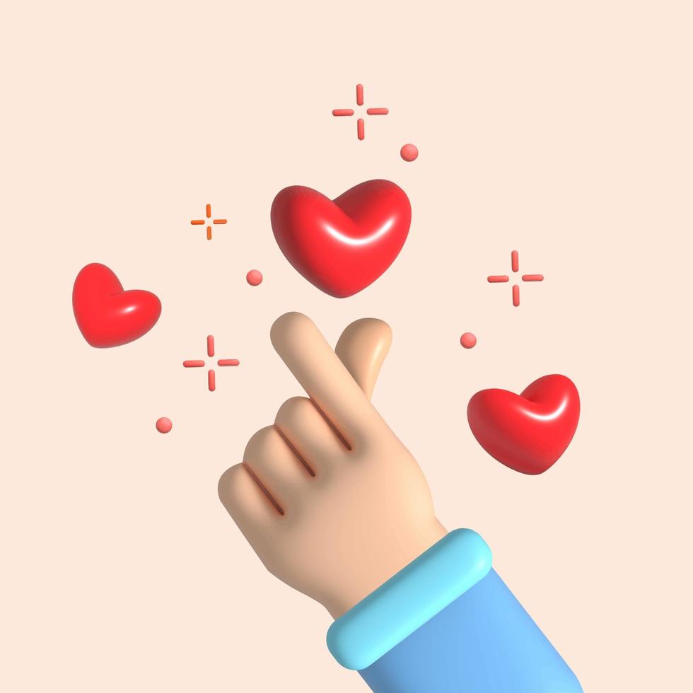 ícone de amor 3d, coração, mini vetor de coração
