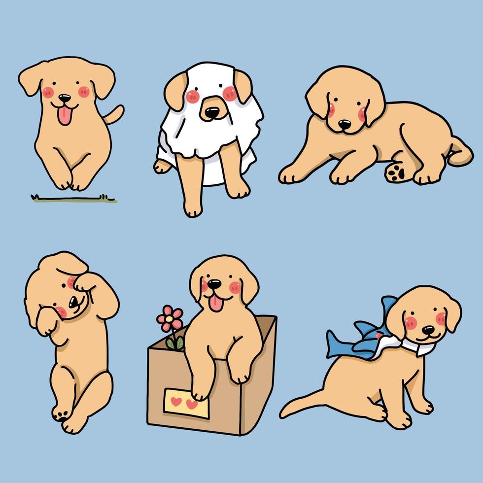 design de vetor de personagem de cachorro labrador retriever