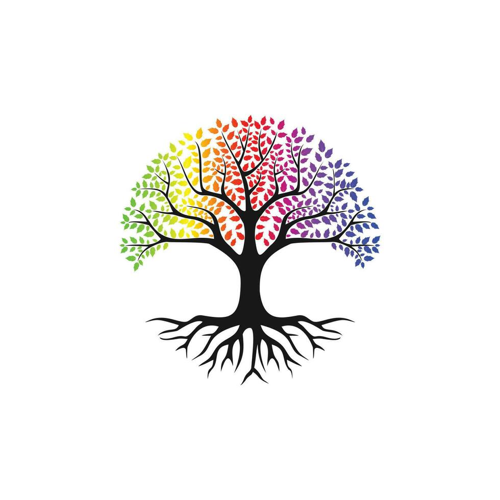 inspiração de design de logotipo de árvore da vida isolada no fundo branco vetor