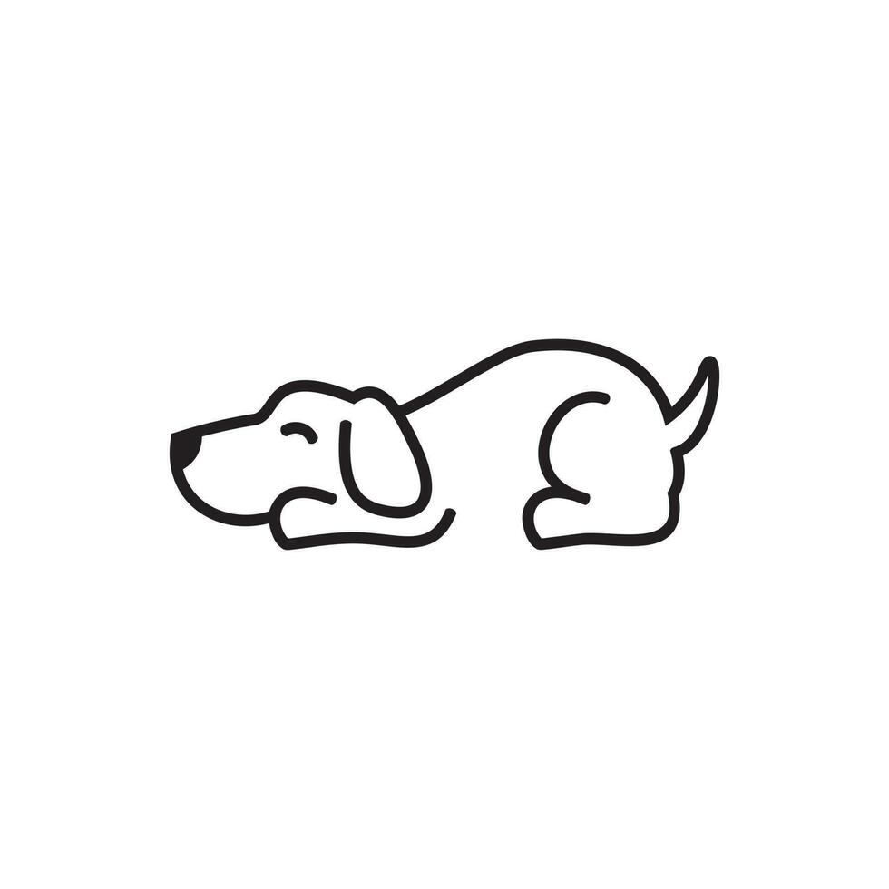 cachorro preguiçoso, cachorro dormindo, design de logotipo, ilustração vetorial vetor