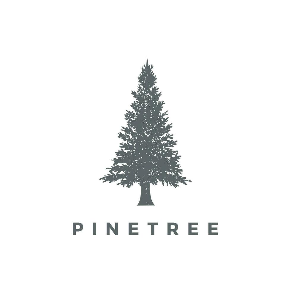 vetor de logotipo de design de pinheiro, ilustração em vetor de design de logotipo evergreen