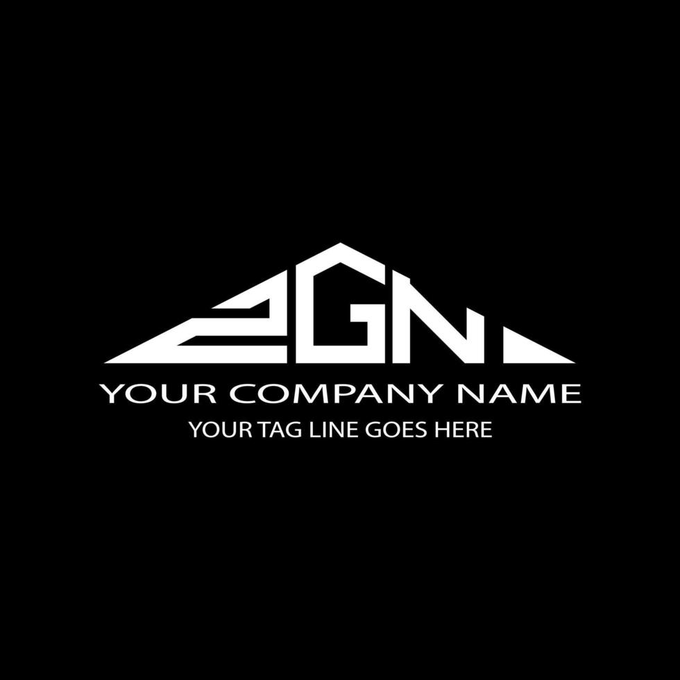 design criativo do logotipo da letra zgn com gráfico vetorial vetor