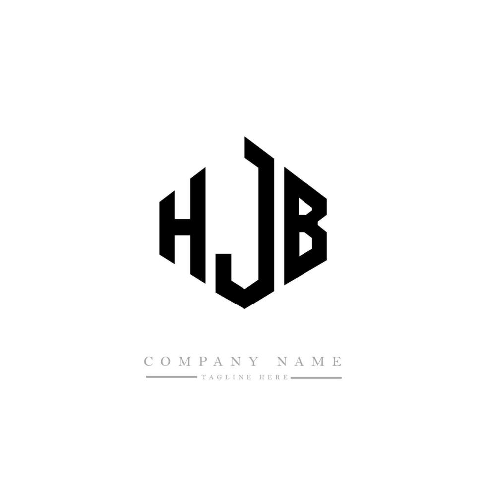 design de logotipo de letra hjb com forma de polígono. polígono hjb e design de logotipo em forma de cubo. modelo de logotipo de vetor hexágono hjb cores brancas e pretas. hjb monograma, logotipo de negócios e imóveis.