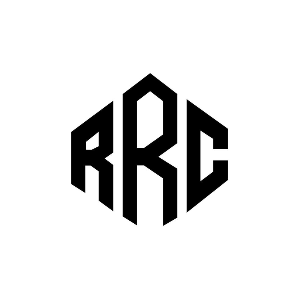 design de logotipo de carta rrc com forma de polígono. rrc polígono e design de logotipo em forma de cubo. modelo de logotipo de vetor hexágono rrc cores brancas e pretas. rrc monograma, logotipo de negócios e imóveis.