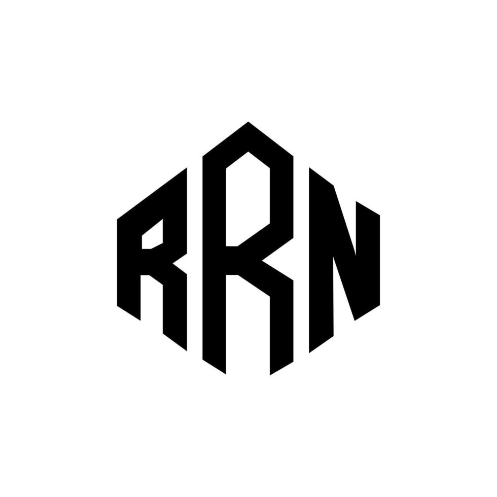 design de logotipo de carta rrn com forma de polígono. rrn polígono e design de logotipo em forma de cubo. modelo de logotipo de vetor hexágono rrn cores brancas e pretas. rrn monograma, logotipo de negócios e imóveis.