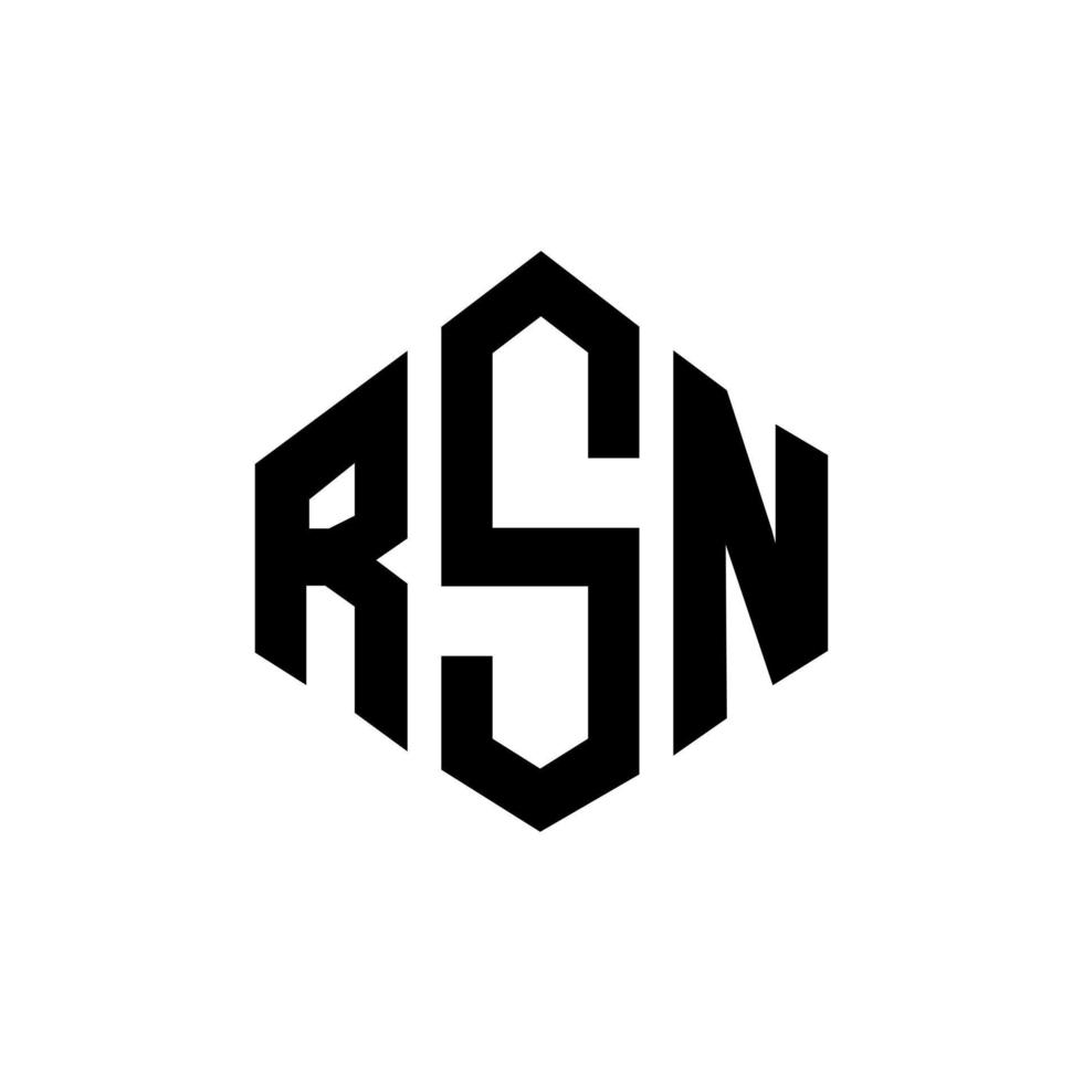 design de logotipo de carta rsn com forma de polígono. rsn polígono e design de logotipo em forma de cubo. rsn hexágono modelo de logotipo de vetor cores brancas e pretas. rsn monograma, logotipo de negócios e imóveis.