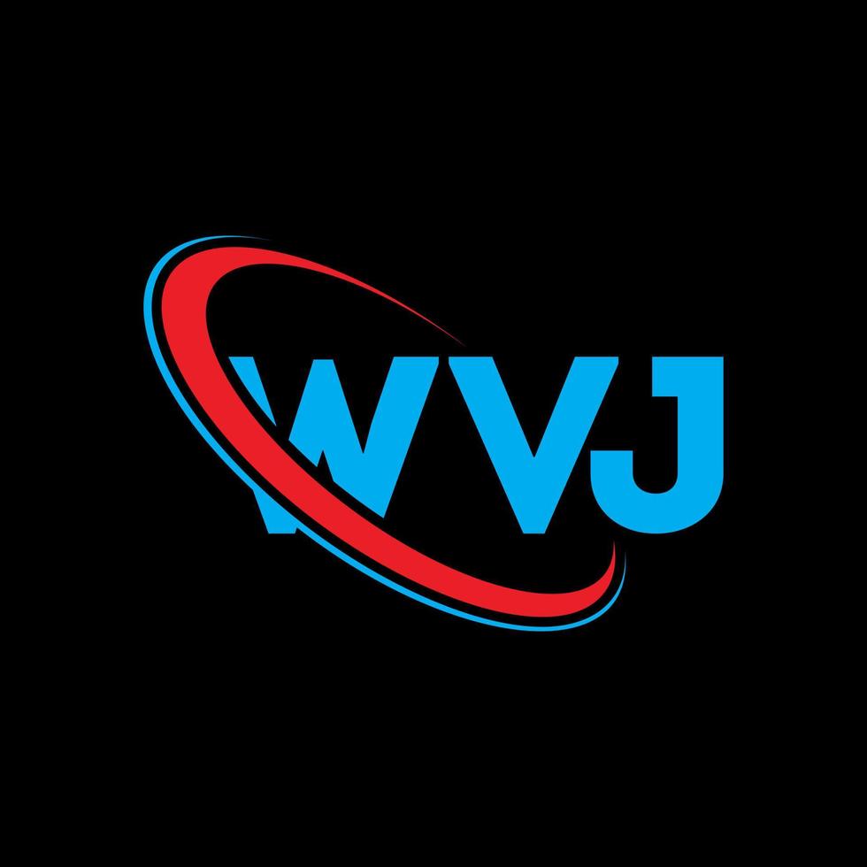 logotipo wv. carta wv. design de logotipo de letra wvj. iniciais wvj logotipo ligado com círculo e logotipo monograma maiúsculo. tipografia wvj para marca de tecnologia, negócios e imóveis. vetor