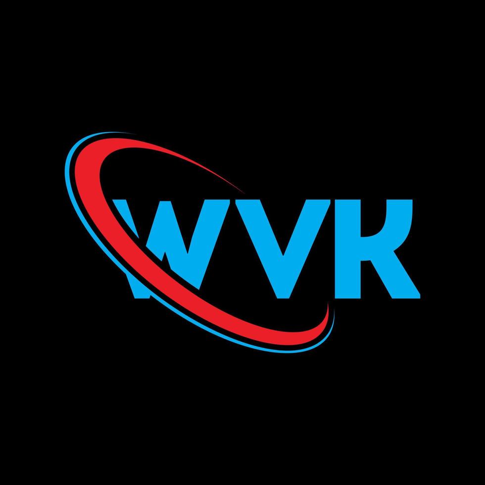 logotipo wvk. carta wv. design de logotipo de carta wvk. iniciais wvk logotipo ligado com círculo e logotipo monograma maiúsculo. tipografia wvk para tecnologia, negócios e marca imobiliária. vetor