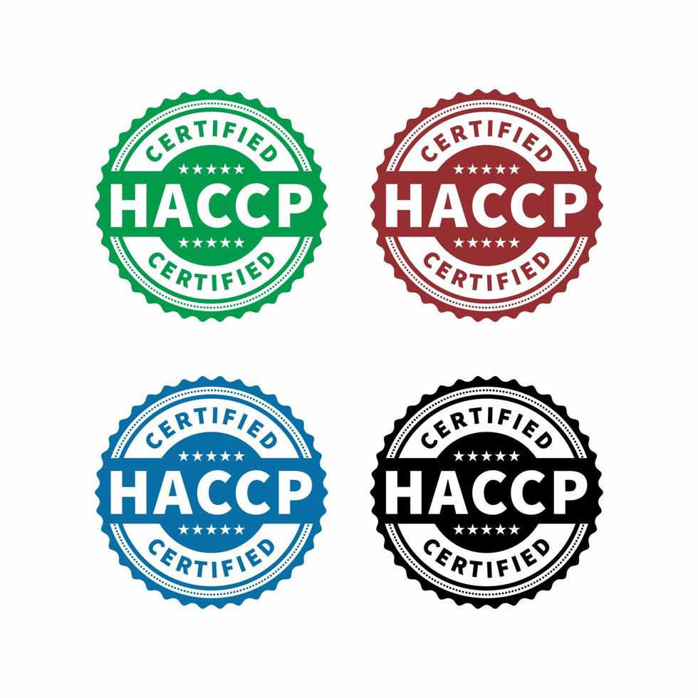 conjunto de ícone certificado haccp em fundo branco. ilustração vetorial de estoque vetor