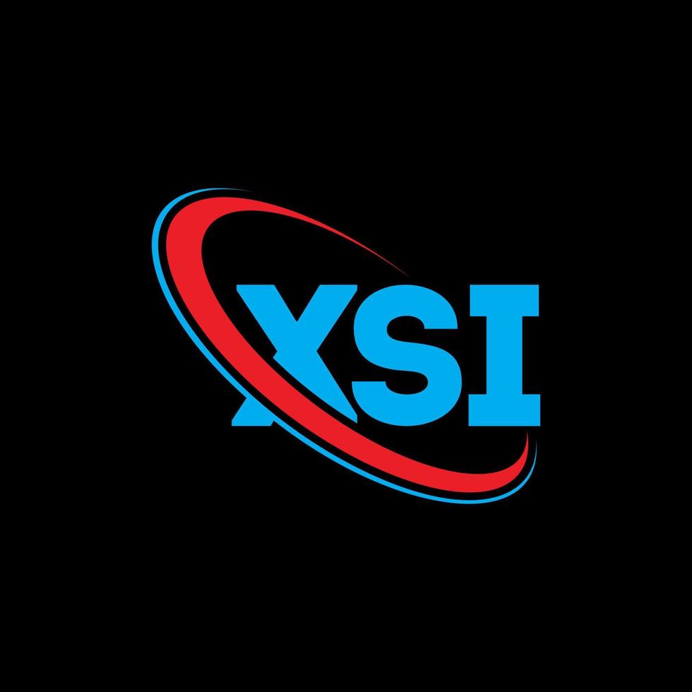 logotipo xsi. letra xsi. design de logotipo de letra xsi. iniciais xsi logotipo ligado com círculo e logotipo monograma em maiúsculas. xsi tipografia para marca de tecnologia, negócios e imóveis. vetor