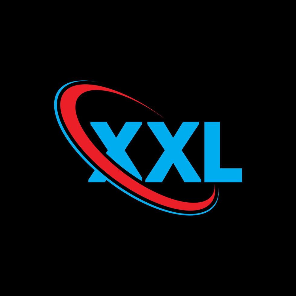 xxl logotipo. xxl carta. design de logotipo de letra xxl. iniciais xxl logotipo ligado com círculo e logotipo monograma maiúsculo. xxl tipografia para tecnologia, negócios e marca imobiliária. vetor