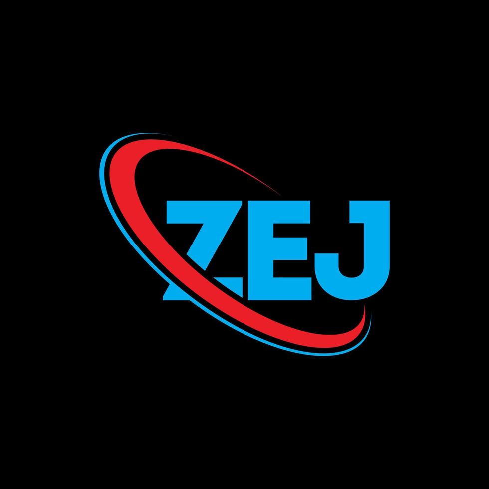 logotipo zej. carta zej. design de logotipo de letra zej. iniciais zej logotipo ligado com círculo e logotipo monograma em maiúsculas. zej tipografia para tecnologia, negócios e marca imobiliária. vetor