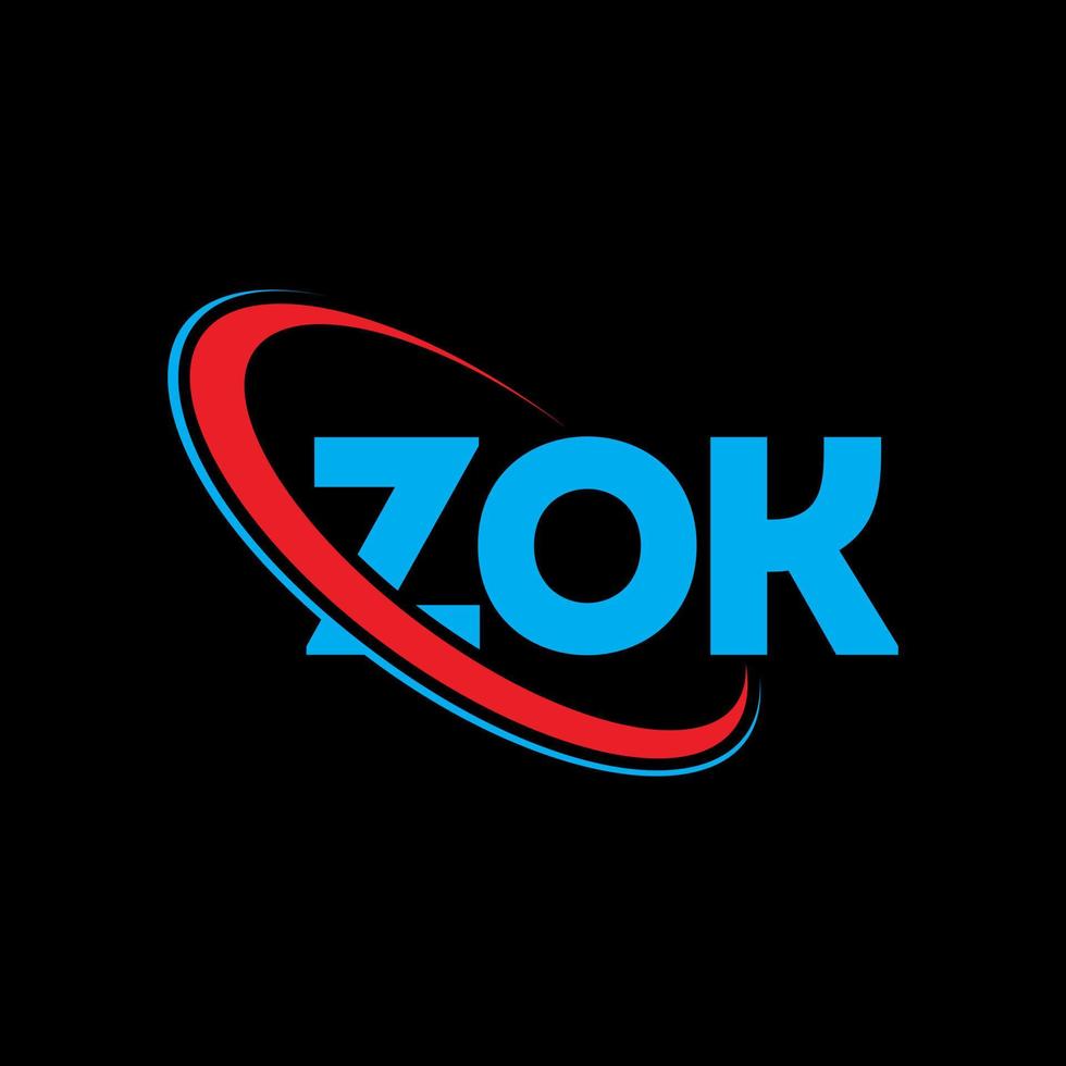 logotipo zok. carta zok. design de logotipo de carta zok. iniciais zok logotipo ligado com círculo e logotipo monograma maiúsculo. tipografia zok para tecnologia, negócios e marca imobiliária. vetor