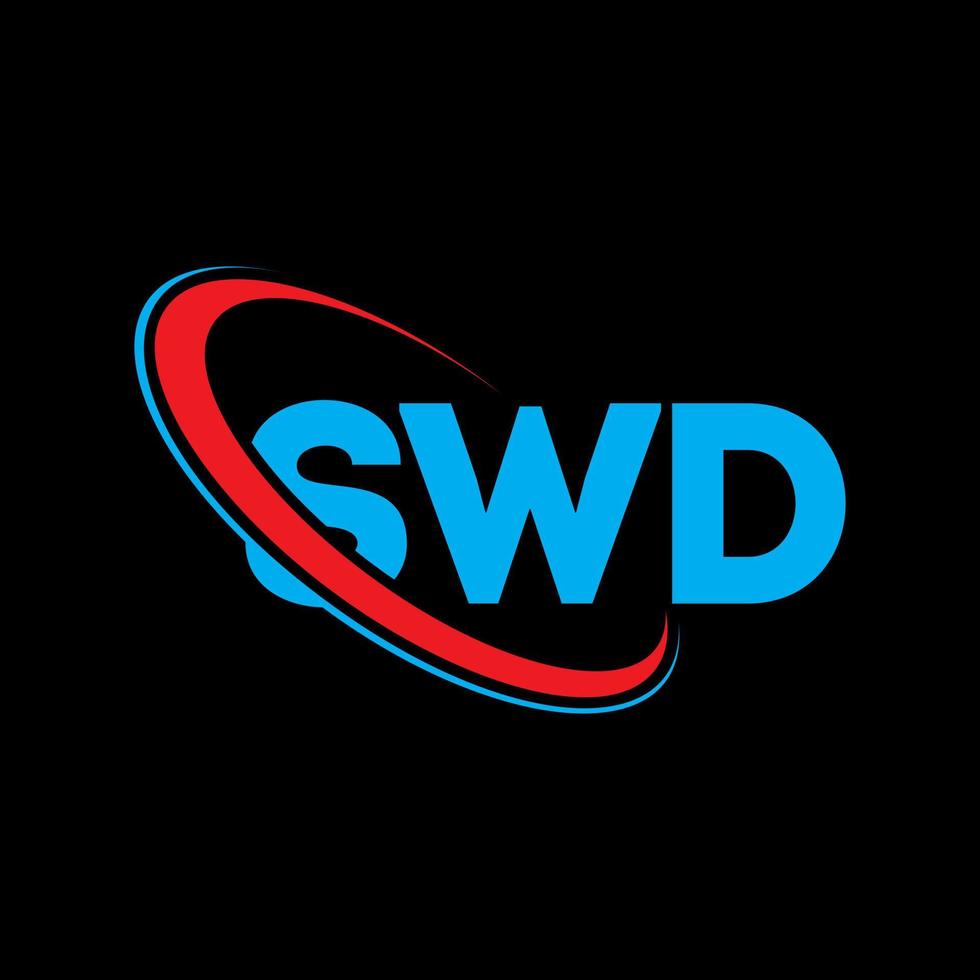 logotipo swd. carta swd. design de logotipo de carta swd. iniciais swd logotipo ligado com círculo e logotipo monograma maiúsculo. tipografia swd para marca de tecnologia, negócios e imóveis. vetor