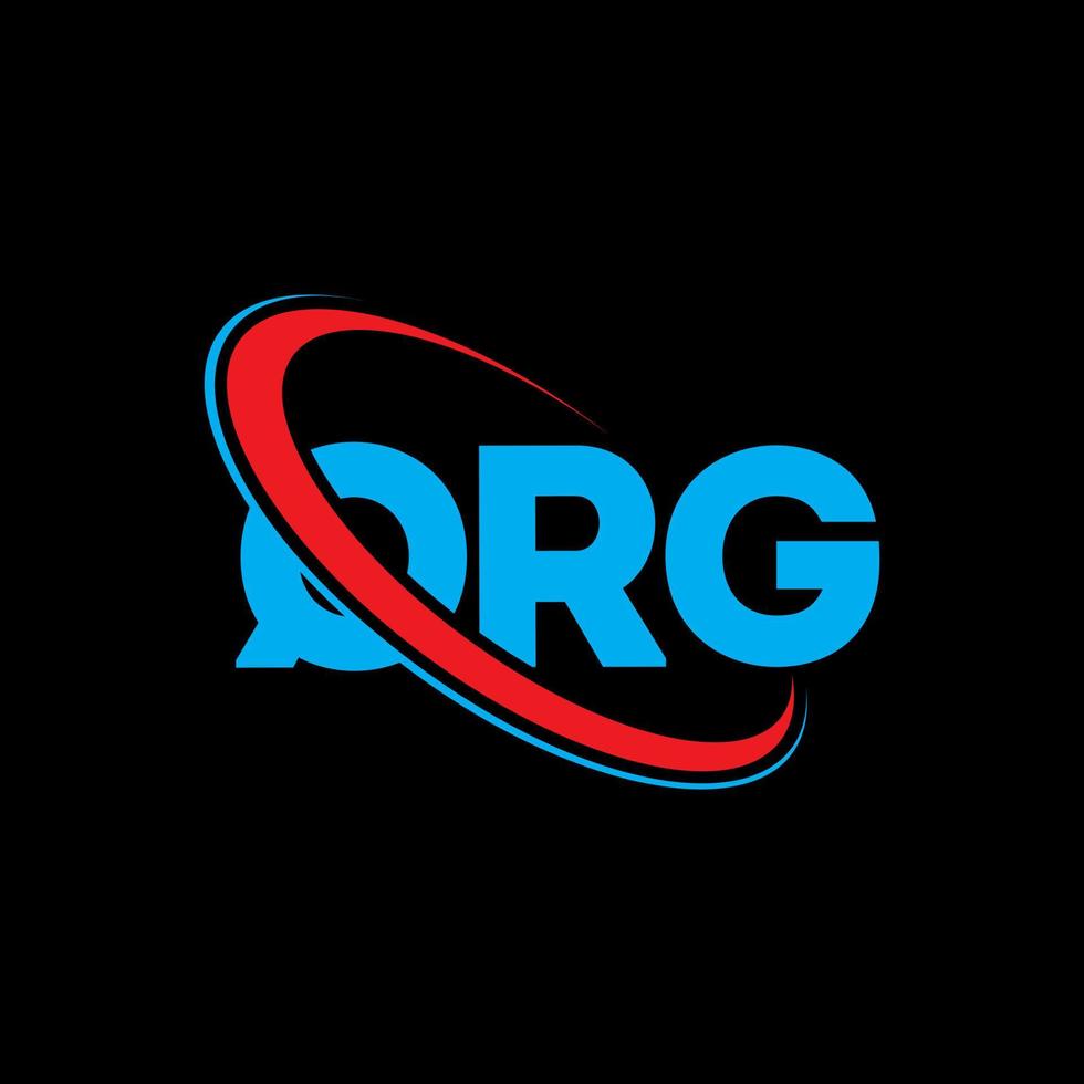 logotipo qrg. letra qrg. design de logotipo de letra qrg. iniciais qrg logotipo ligado com círculo e logotipo monograma maiúsculo. tipografia qrg para tecnologia, negócios e marca imobiliária. vetor