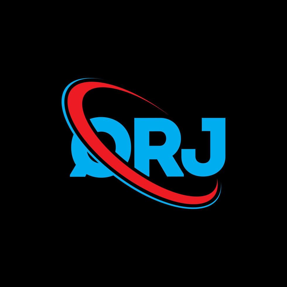 logotipo qrj. letra qr. design de logotipo de letra qrj. iniciais qrj logotipo ligado com círculo e logotipo monograma em maiúsculas. tipografia qrj para marca de tecnologia, negócios e imóveis. vetor