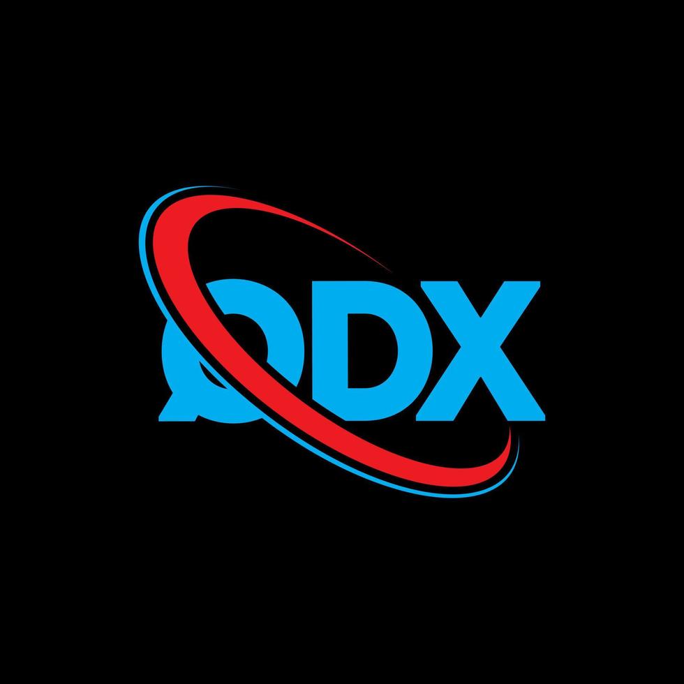 logotipo qdx. letra qdx. design de logotipo de letra qdx. iniciais qdx logotipo ligado com círculo e logotipo monograma maiúsculo. tipografia qdx para marca de tecnologia, negócios e imóveis. vetor