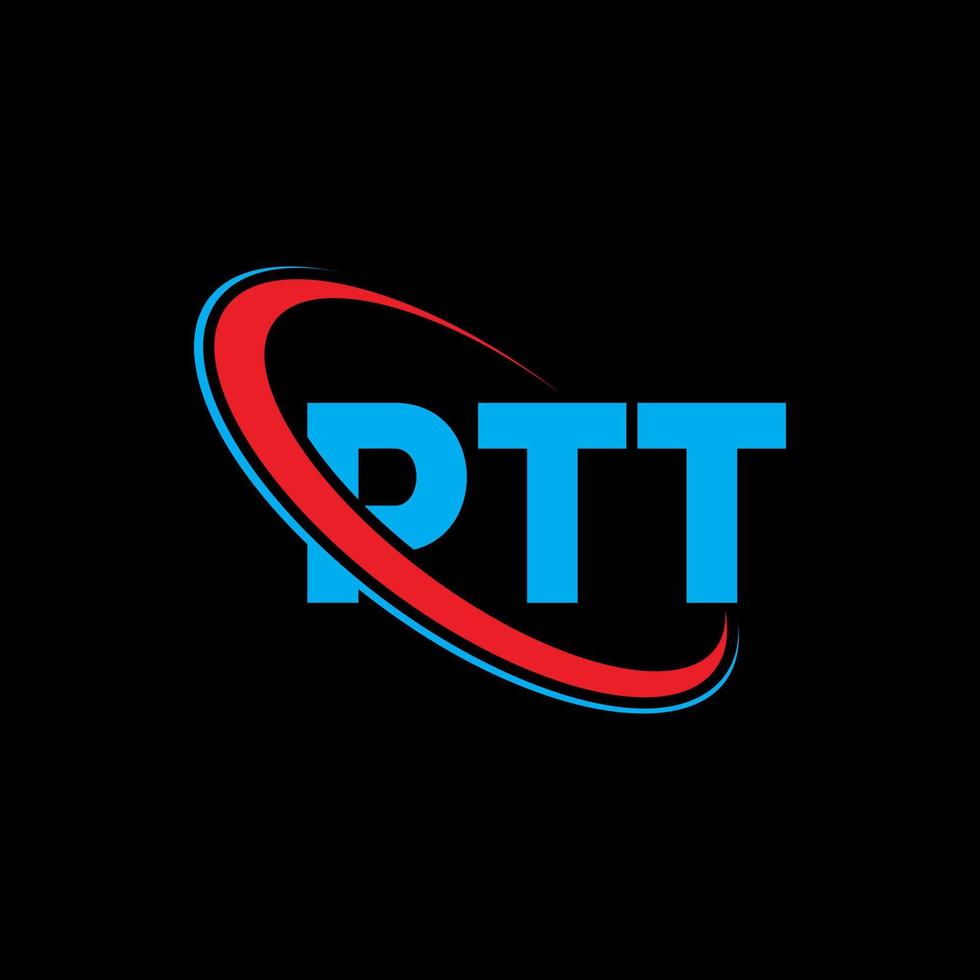 logotipo pt. letra pt. design de logotipo de letra ptt. iniciais ptt logotipo ligado com círculo e logotipo monograma maiúsculo. tipografia ptt para marca de tecnologia, negócios e imóveis. vetor