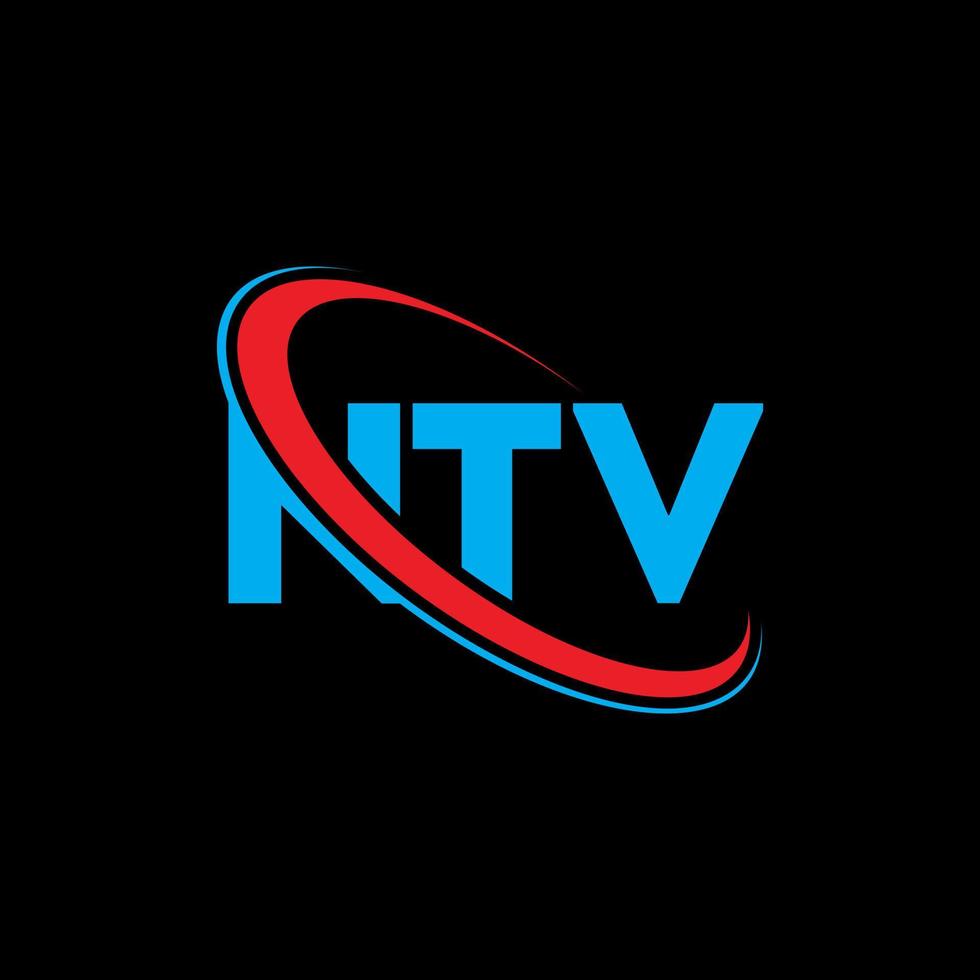 logotipo da ntv. carta ntv. design de logotipo de letra ntv. iniciais ntv logotipo ligado com círculo e logotipo monograma em maiúsculas. tipografia ntv para tecnologia, negócios e marca imobiliária. vetor