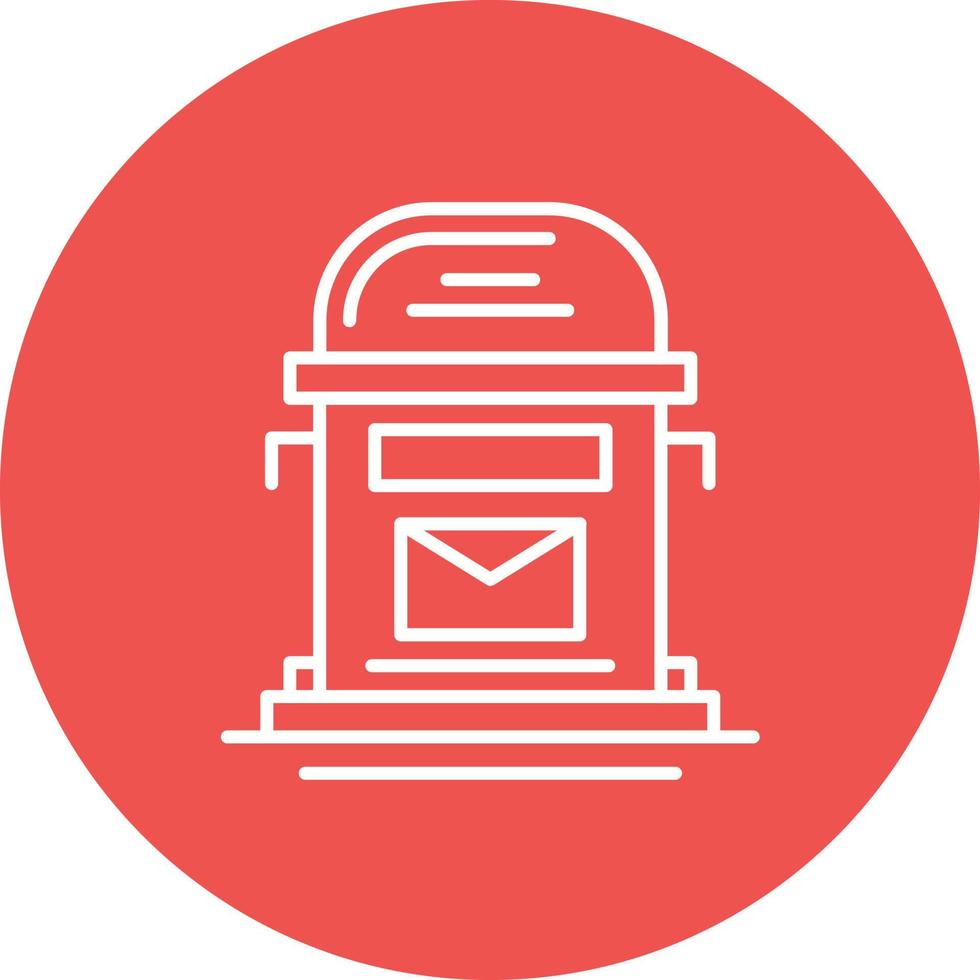 ícone de fundo de círculo de linha de caixa de correio vetor
