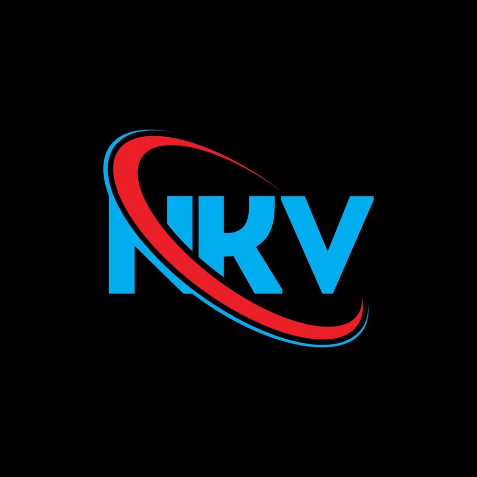 logotipo nkv. carta nv. design de logotipo de carta nkv. iniciais nkv logotipo ligado com círculo e logotipo monograma em maiúsculas. tipografia nkv para marca de tecnologia, negócios e imóveis. vetor