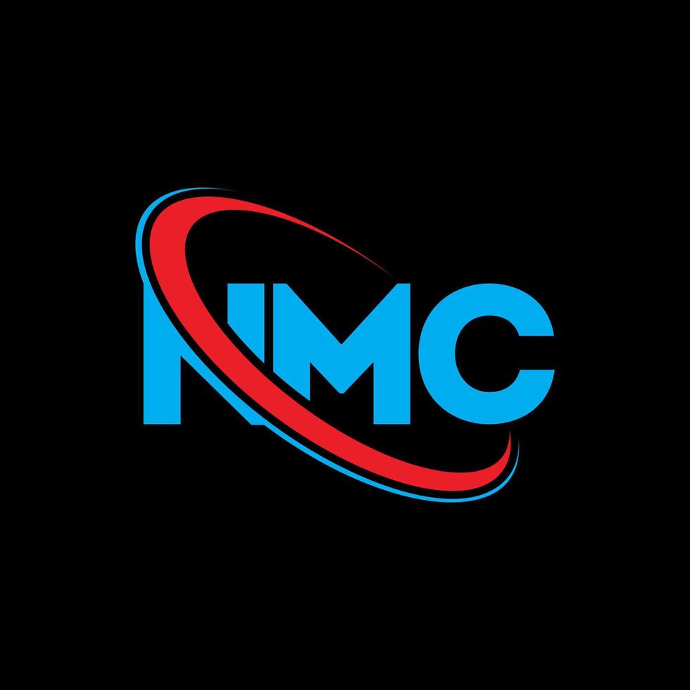 logotipo nm. carta nm. design de logotipo de letra nmc. iniciais nmc logotipo ligado com círculo e logotipo monograma maiúsculo. tipografia nmc para marca de tecnologia, negócios e imóveis. vetor