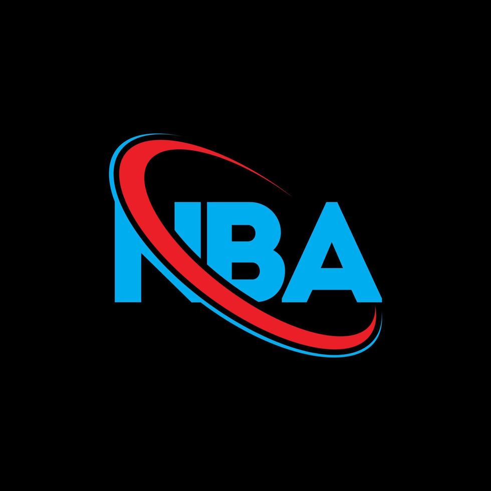 logotipo da nba. carta nba. design de logotipo de carta nba. iniciais nba logotipo ligado com círculo e logotipo monograma maiúsculo. tipografia nba para marca de tecnologia, negócios e imóveis. vetor