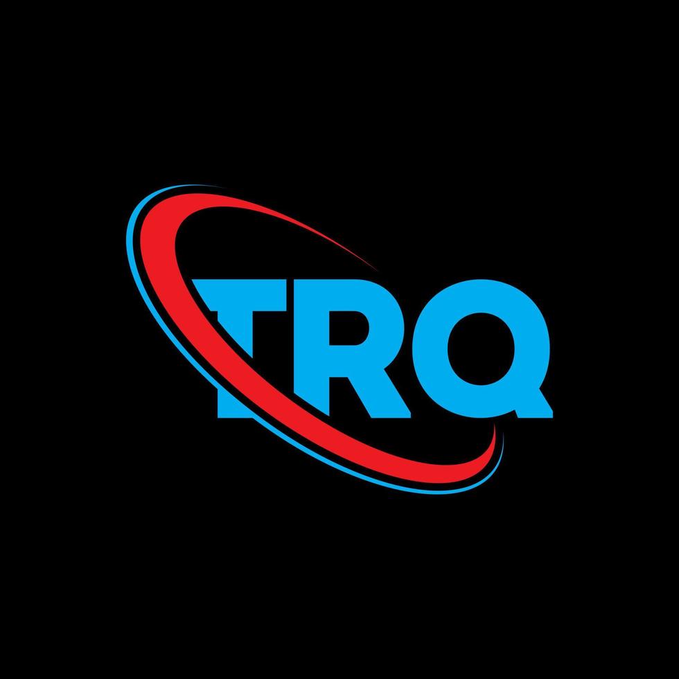 logotipo trq. letra trq. design de logotipo de letra trq. iniciais trq logotipo ligado com círculo e logotipo monograma maiúsculo. tipografia trq para marca de tecnologia, negócios e imóveis. vetor