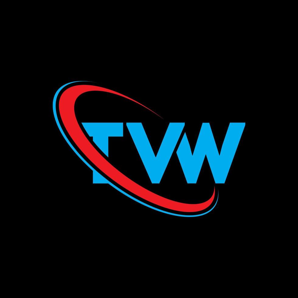 logotipo da tv. carta tw. design de logotipo de letra tvw. iniciais tvw logotipo ligado com círculo e logotipo monograma em maiúsculas. tipografia tvw para marca de tecnologia, negócios e imóveis. vetor