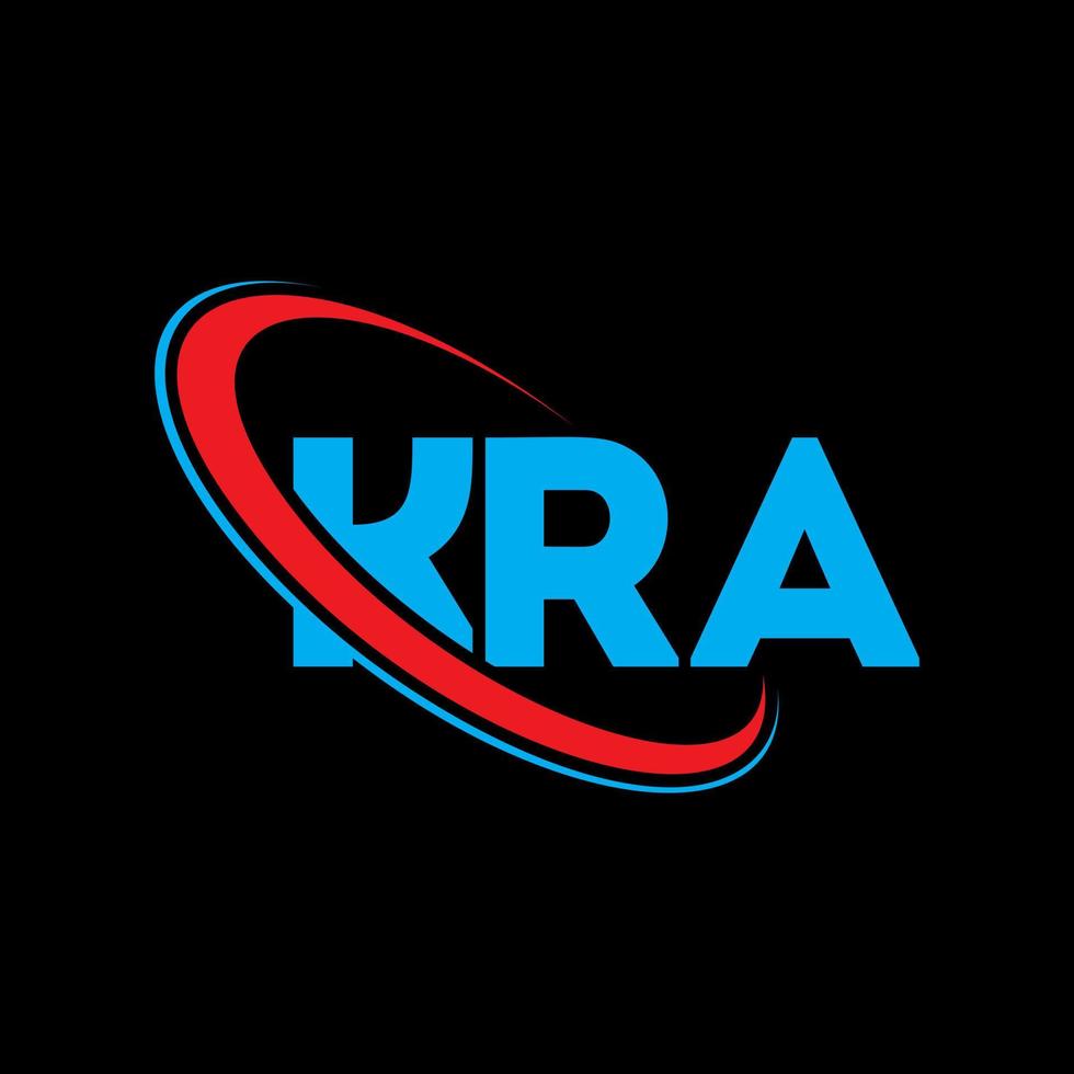 kra logotipo. carta kra. design de logotipo de carta kra. iniciais kra logotipo ligado com círculo e logotipo monograma maiúsculo. kra tipografia para marca de tecnologia, negócios e imóveis. vetor