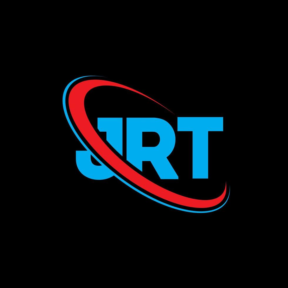 logotipo jrt. carta jr. design de logotipo de carta jrt. iniciais jrt logotipo ligado com círculo e logotipo monograma maiúsculo. jrt tipografia para marca de tecnologia, negócios e imóveis. vetor