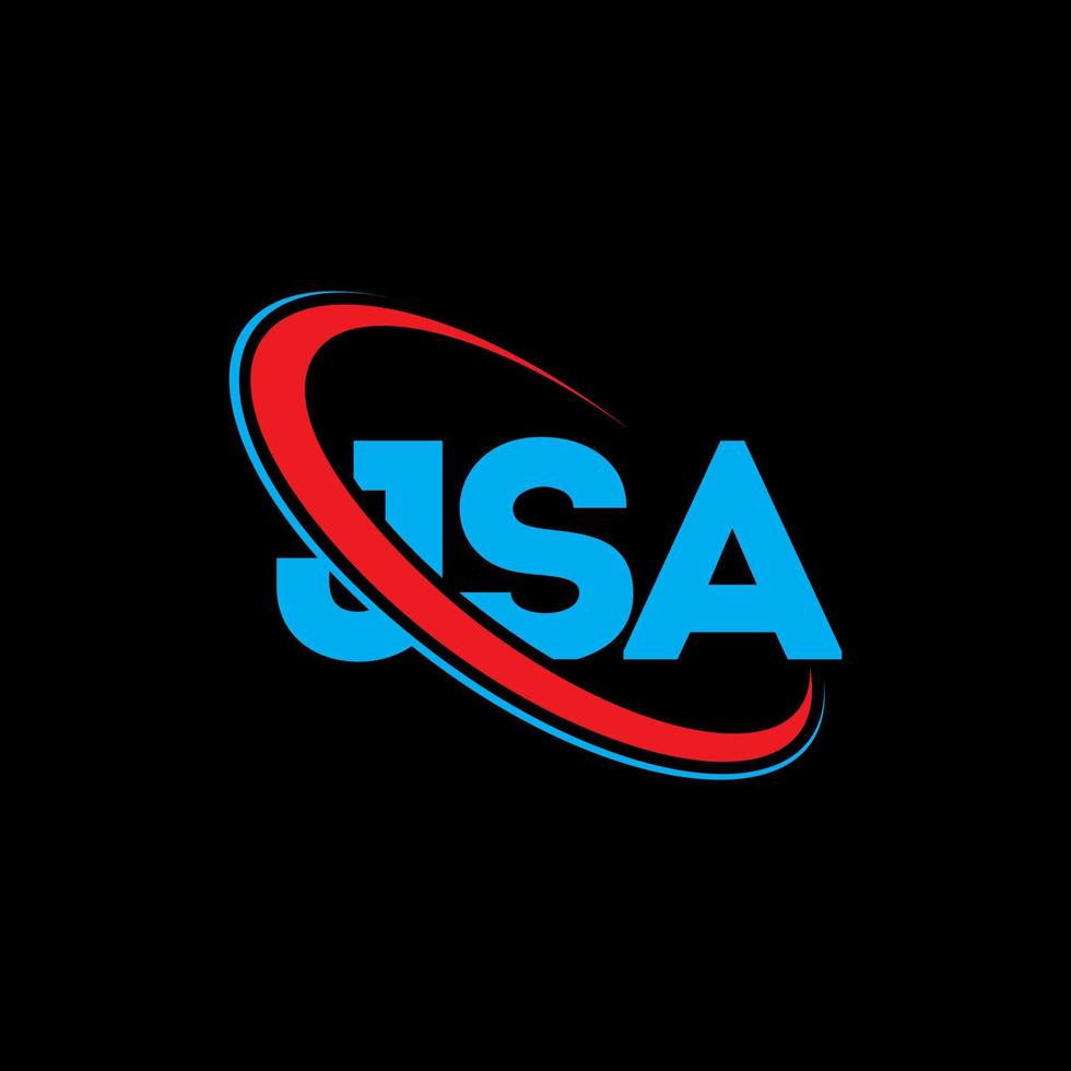 logotipo jsa. carta jsa. design de logotipo de letra jsa. iniciais jsa logotipo ligado com círculo e logotipo monograma maiúsculo. jsa para marca de tecnologia, negócios e imóveis. vetor