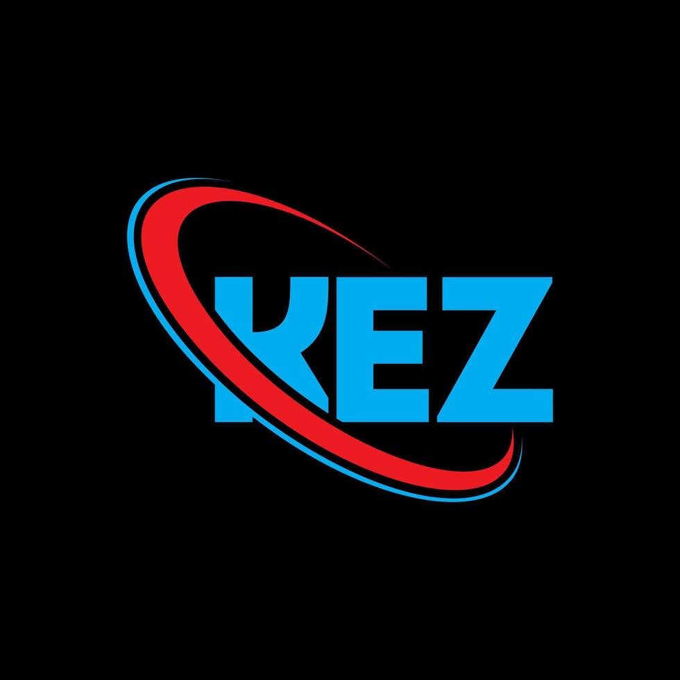 logotipo kez. carta kez. design de logotipo de carta kez. iniciais kez logotipo ligado com círculo e logotipo monograma em maiúsculas. kez tipografia para tecnologia, negócios e marca imobiliária. vetor