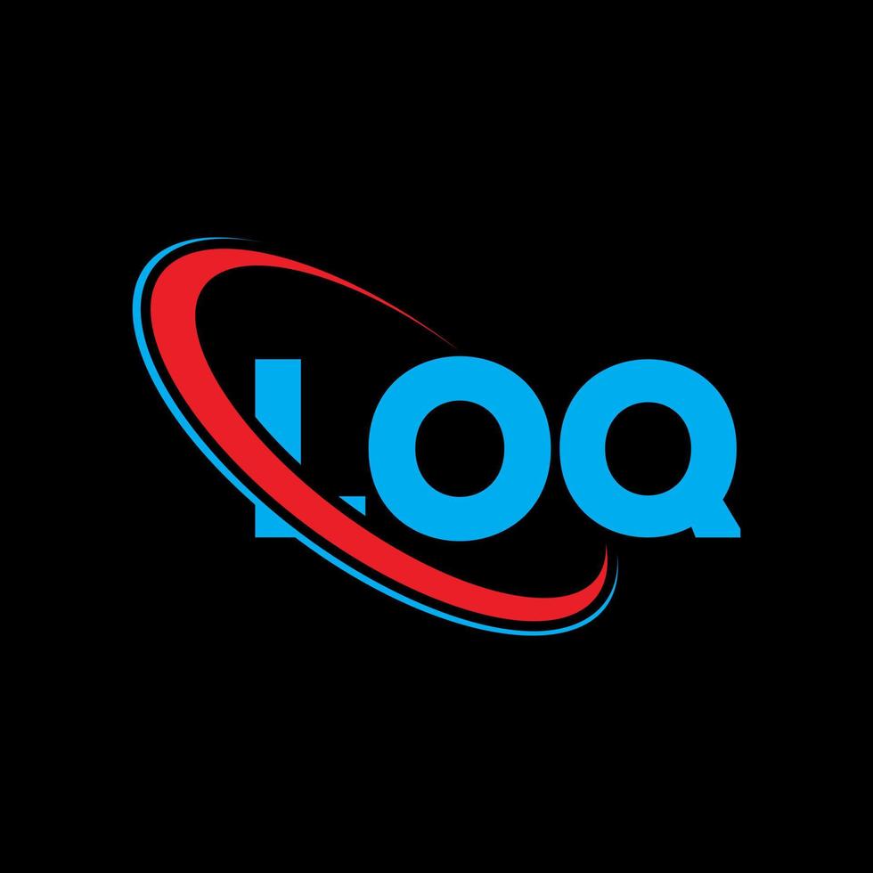 logotipo loq. letra loq. design de logotipo de letra loq. iniciais loq logotipo ligado com círculo e logotipo monograma maiúsculo. tipografia loq para marca de tecnologia, negócios e imóveis. vetor