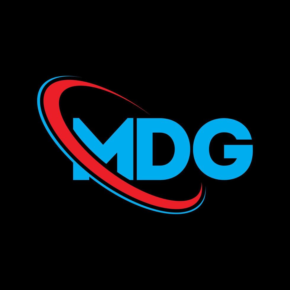 logotipo mdg. carta mdg. design de logotipo de carta mdg. iniciais mdg logotipo ligado com círculo e logotipo monograma maiúsculo. tipografia mdg para marca de tecnologia, negócios e imóveis. vetor