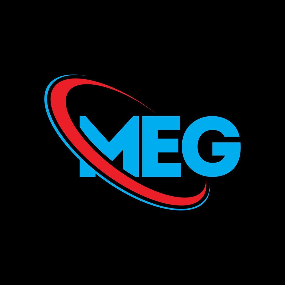 mega logotipo. carta mega. design de logotipo de carta meg. iniciais meg logotipo ligado com círculo e logotipo monograma maiúsculo. meg tipografia para marca de tecnologia, negócios e imóveis. vetor